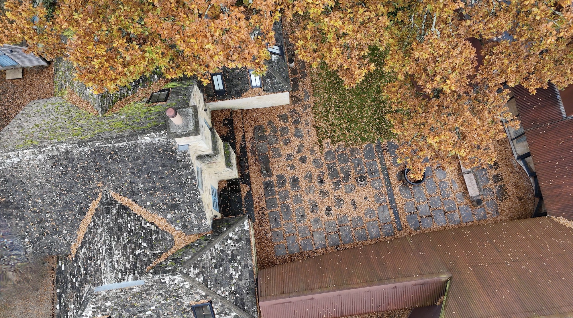 Gasworks award winning house rooftops arial view shot by a drone